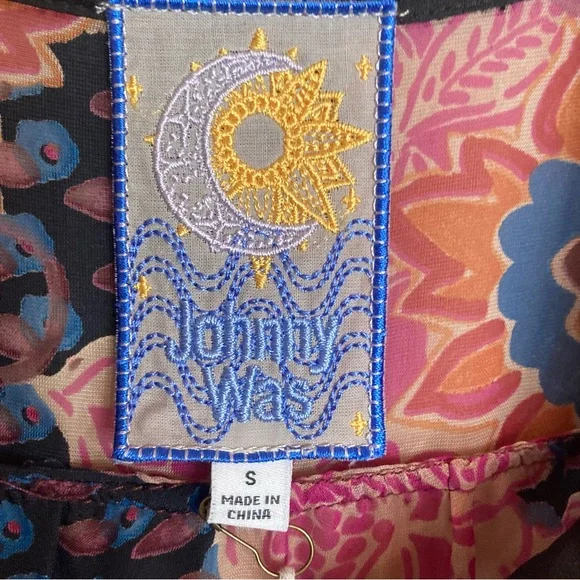 NEW Johnny Was Yrene Burnout Blouse Alvarado w/ Tank Top Velvet Silk Black Sz S - Picture 16 of 16